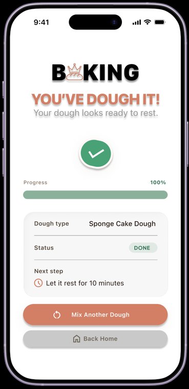 The finished state: dough type, status done, and the next step with a rest time